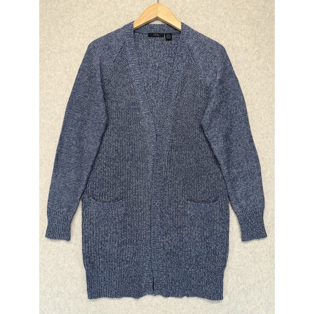 RDI Women's Blue Marled Open Front Knit Cardigan‎ Sweater Size Medium